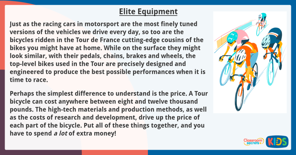 Year 6 Reading Comprehension Elite Equipment - Tour de France