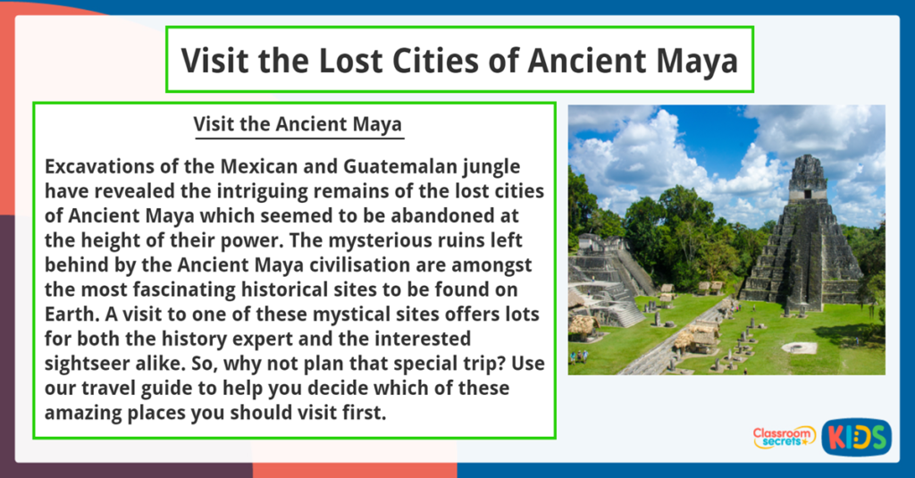 Year 6 Reading Comprehension Lost Cities of Ancient Maya