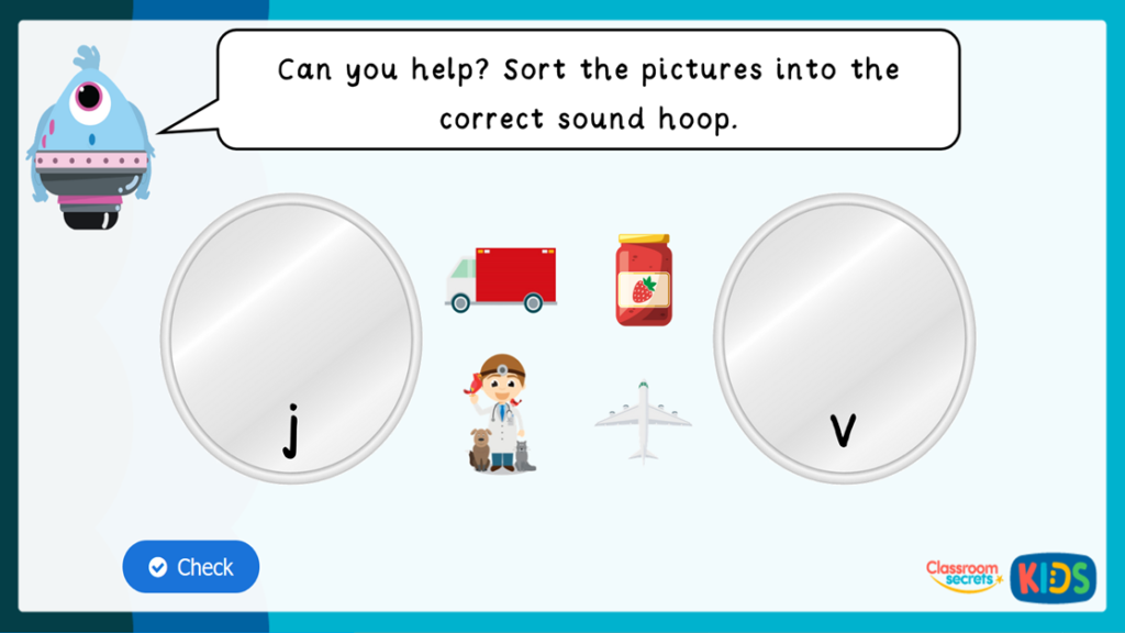 Phonics Match Pictures to Sounds Game 1
