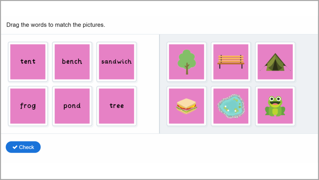 Phase 5 Phonics Match Words to Pictures Game 1