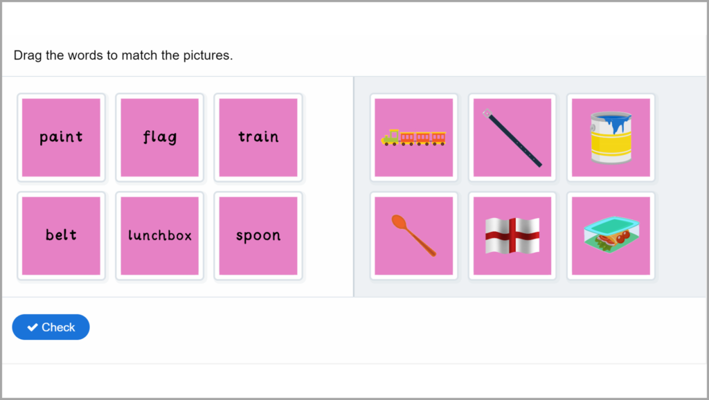 Phase 4 Phonics Match Words to Pictures Game 2