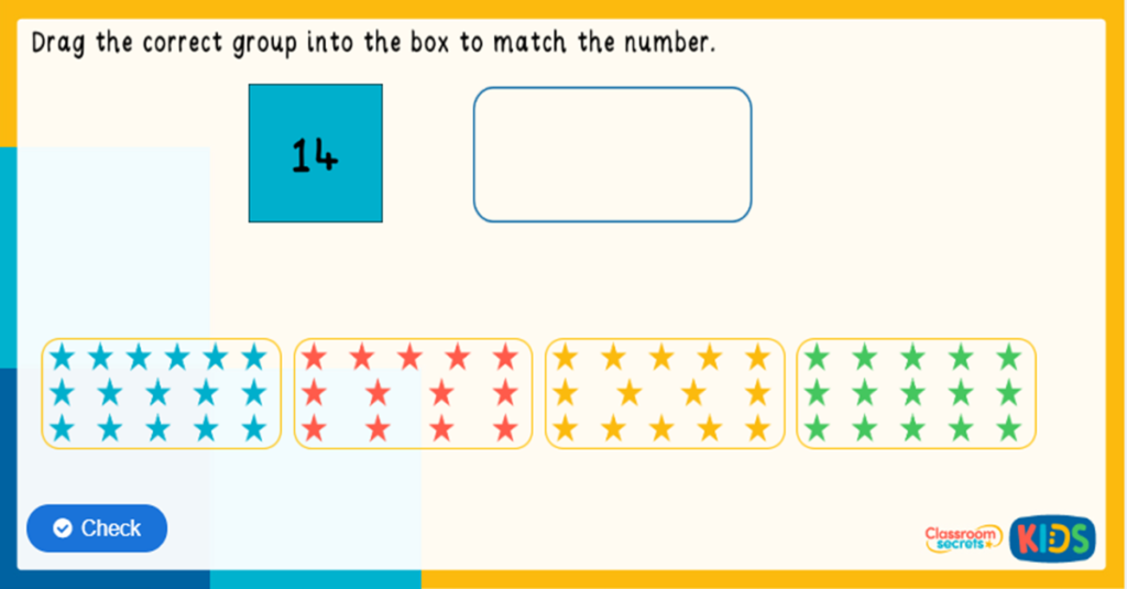 Reception Match the Objects to a Number Game