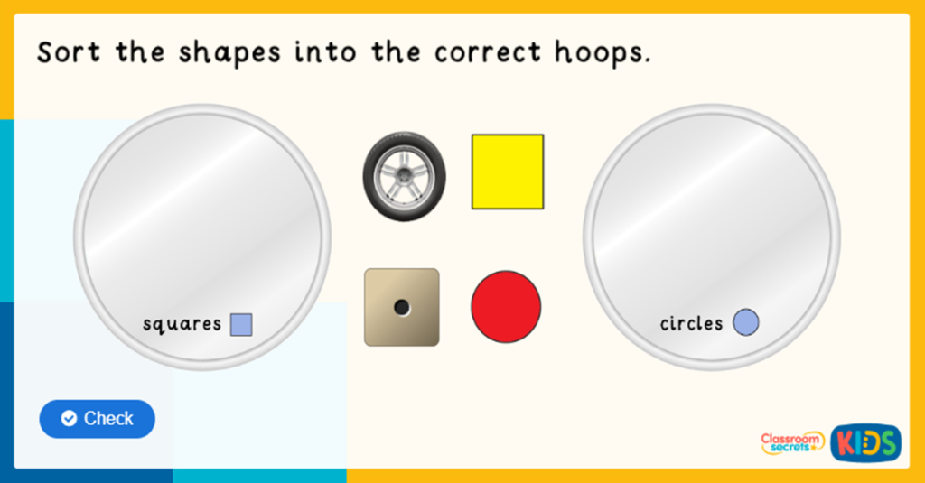 Reception Sort the 2D Shapes Game