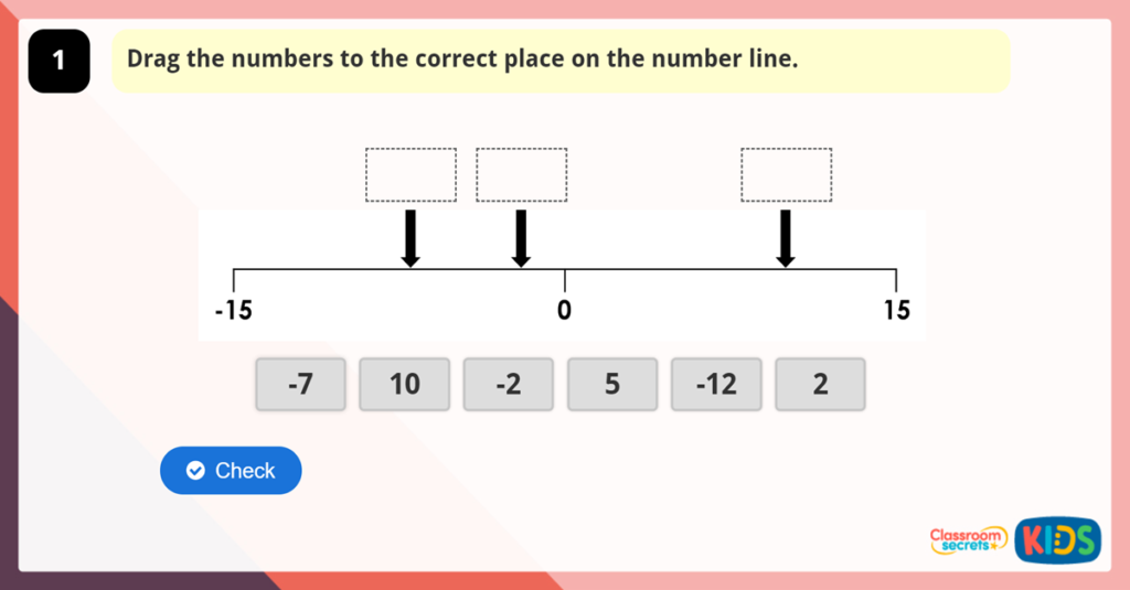 Year 5 Negative Numbers Game