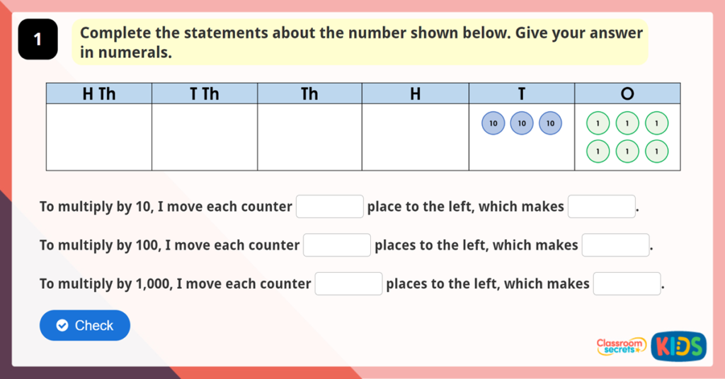 Year 5 Multiply by 10 100 and 1000 Game