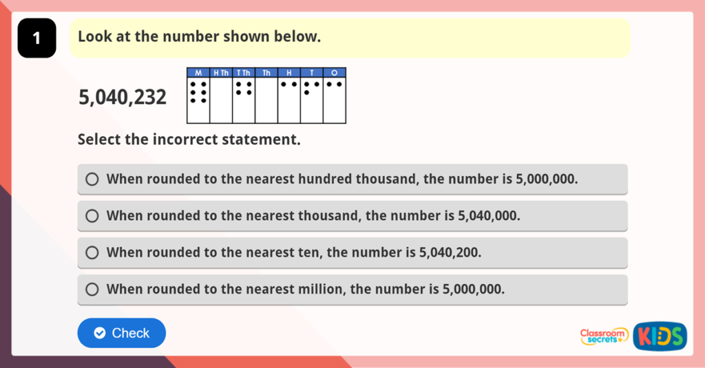 Year 6 Rounding Numbers Game