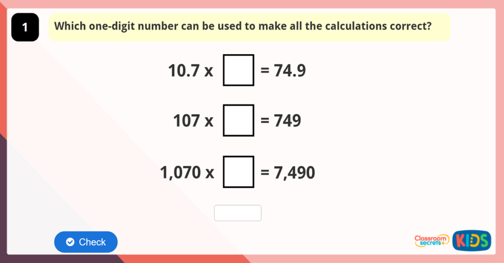 Year 6 Reason from Known Facts Game