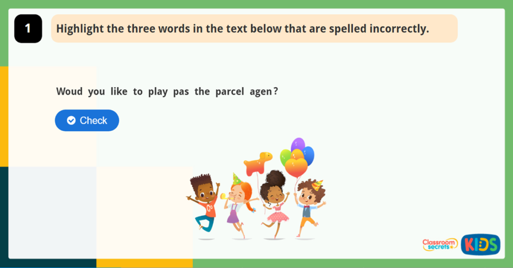 Year 2 Spelling Game 7