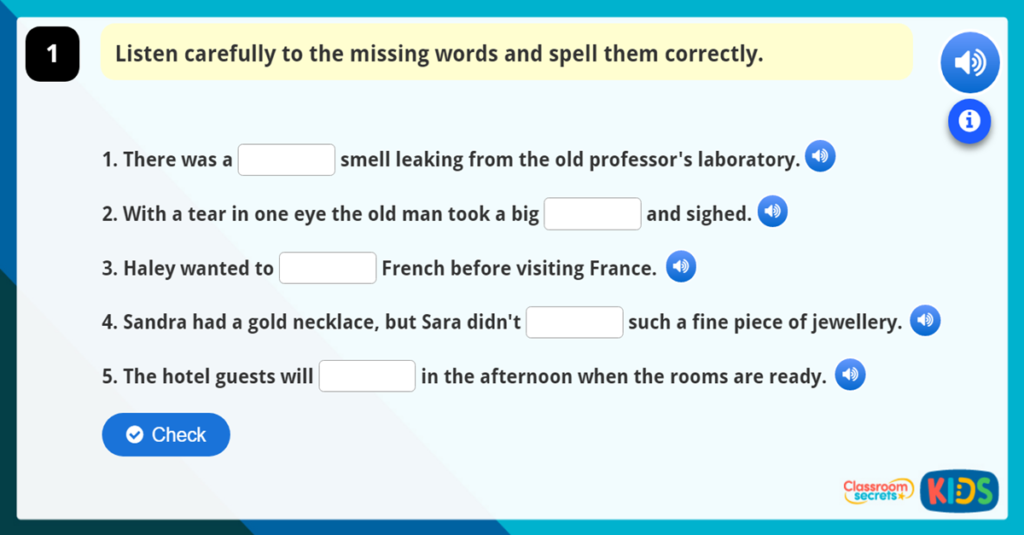 Year 4 Spellings in Sentences Activity 4