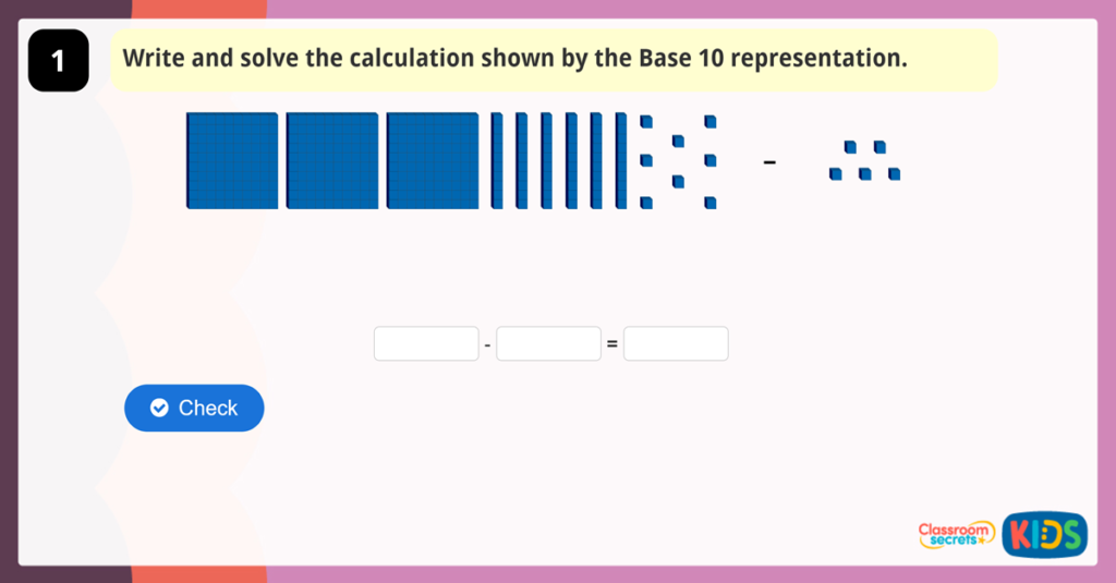 Subtract 1 Digit from 3 Digits Game