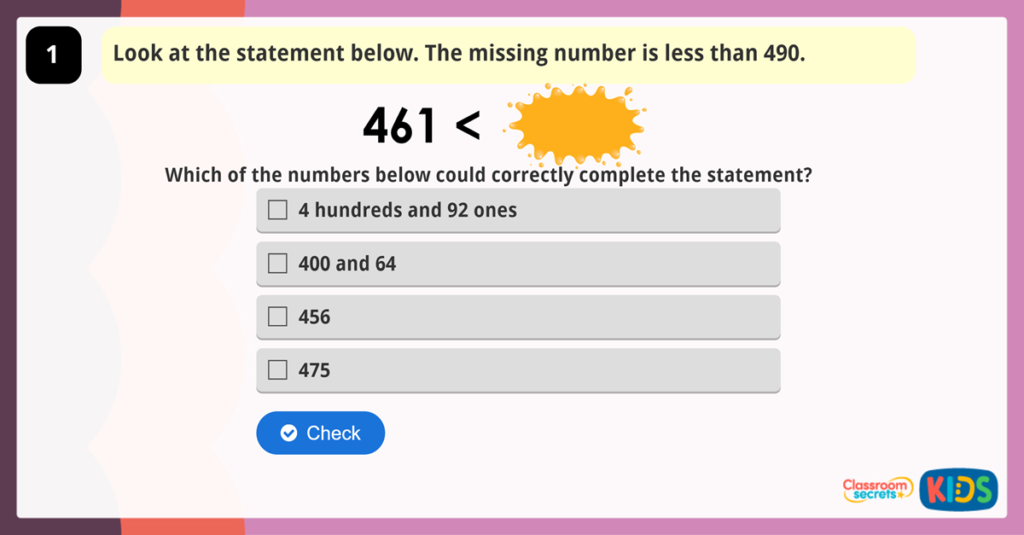 Year 3 Compare Numbers