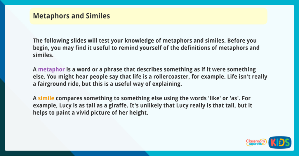 Similes and Metaphors Game