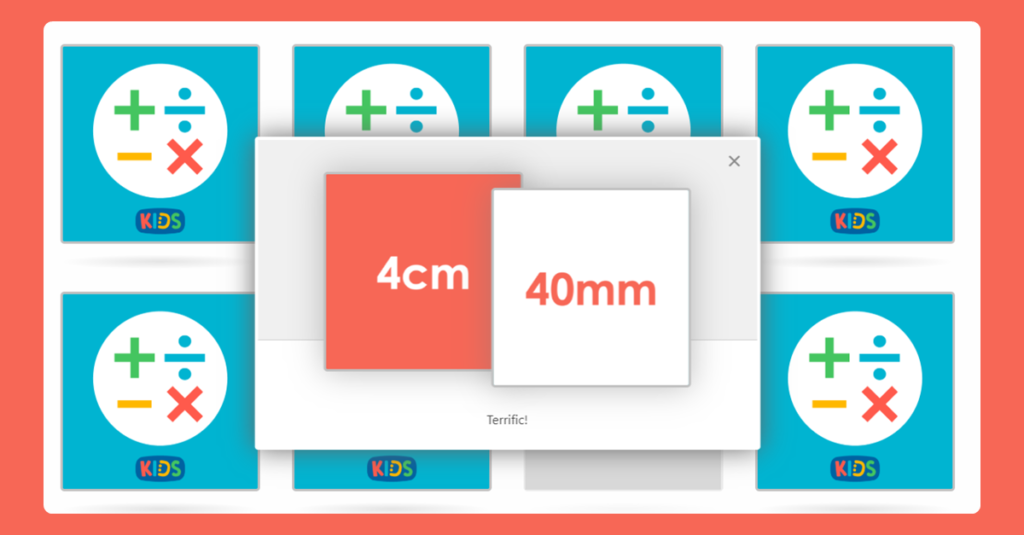 Year 4 Converting Lengths Game with Memory Cards 1