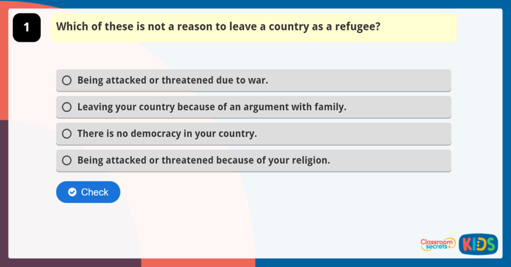 Year 5 and Year 6 World Refugee Day Quiz