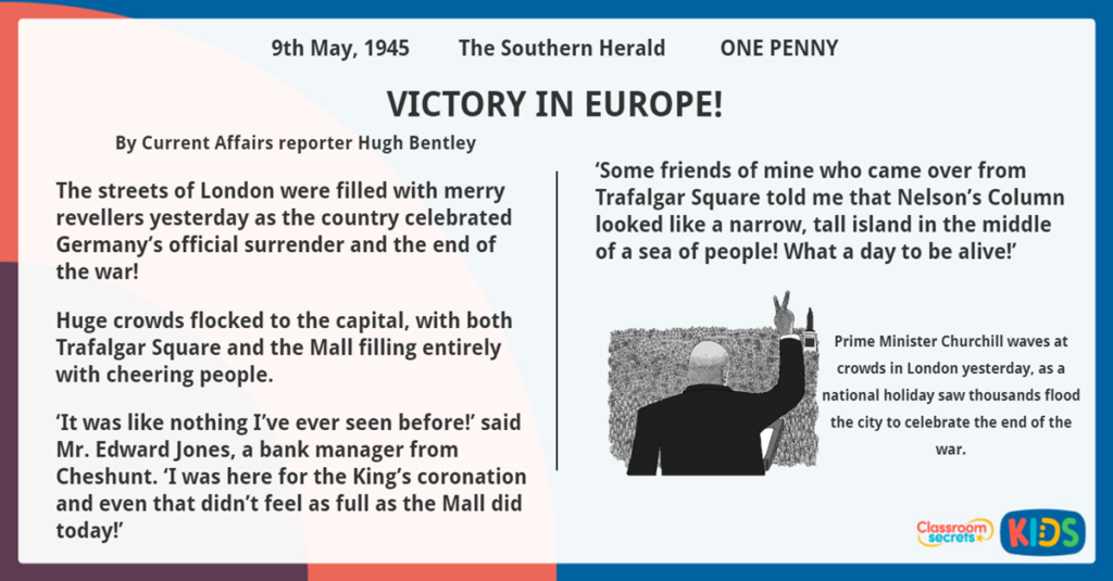 Year 5 Victory in Europe Reading Comprehension