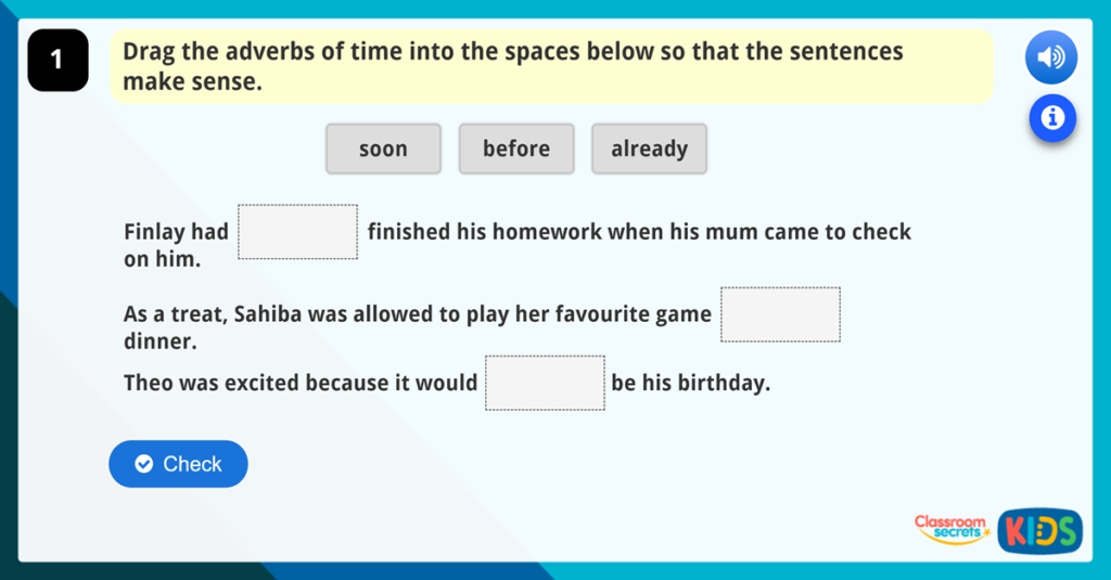 Year 3 Using Adverbs to Express Time and Place