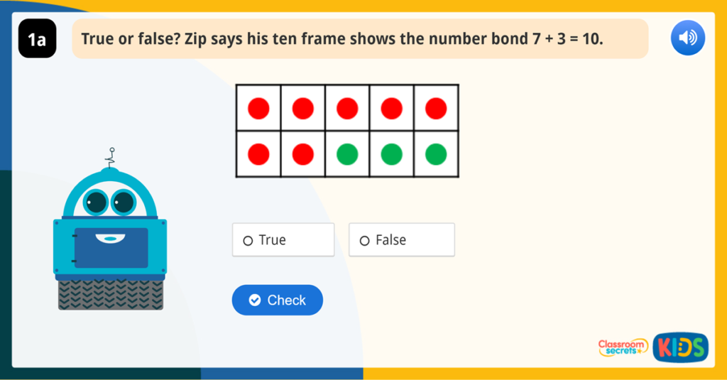 Year 1 Find and Make Number Bonds Reasoning Game