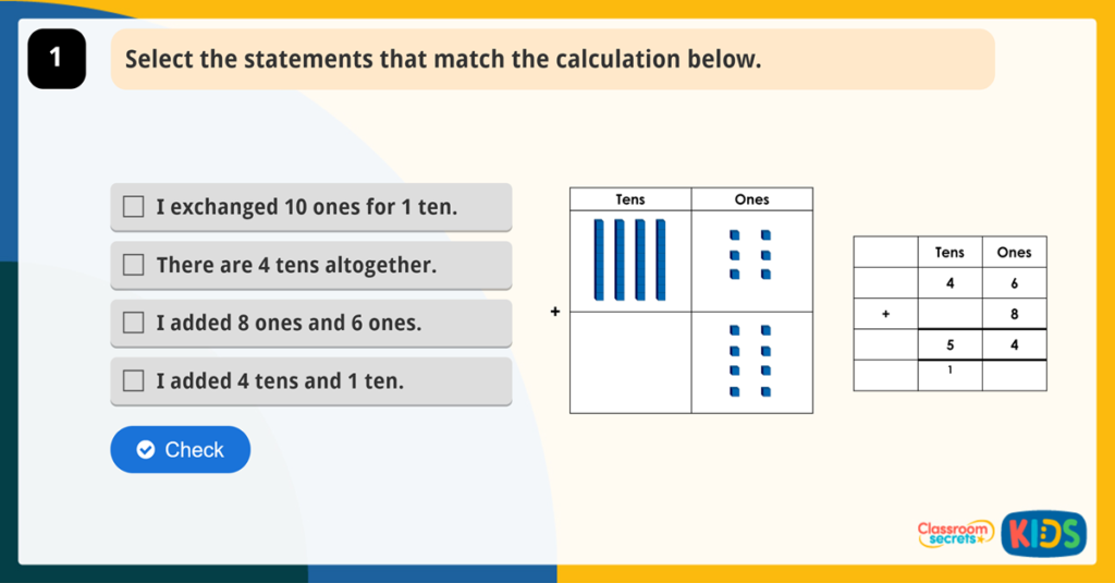 Year 2 Add 2-Digit and 1-Digit Numbers Game