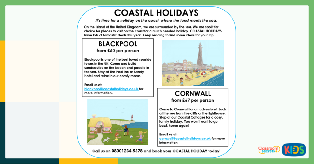 Year 2 Holidays Reading Comprehension