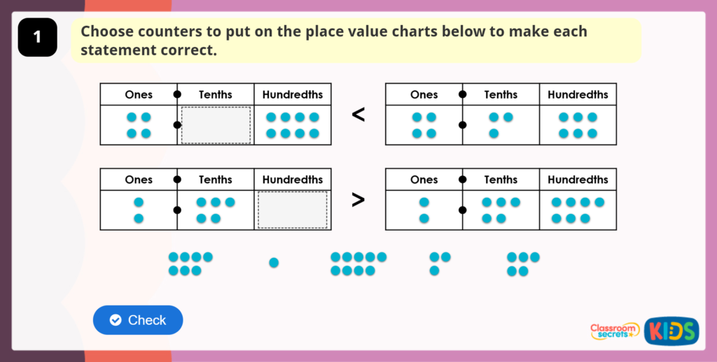 Year 4 Compare Decimals Game