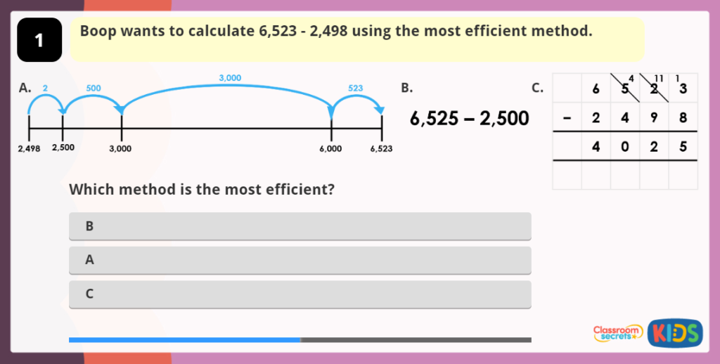 Year 4 Efficient Subtraction game