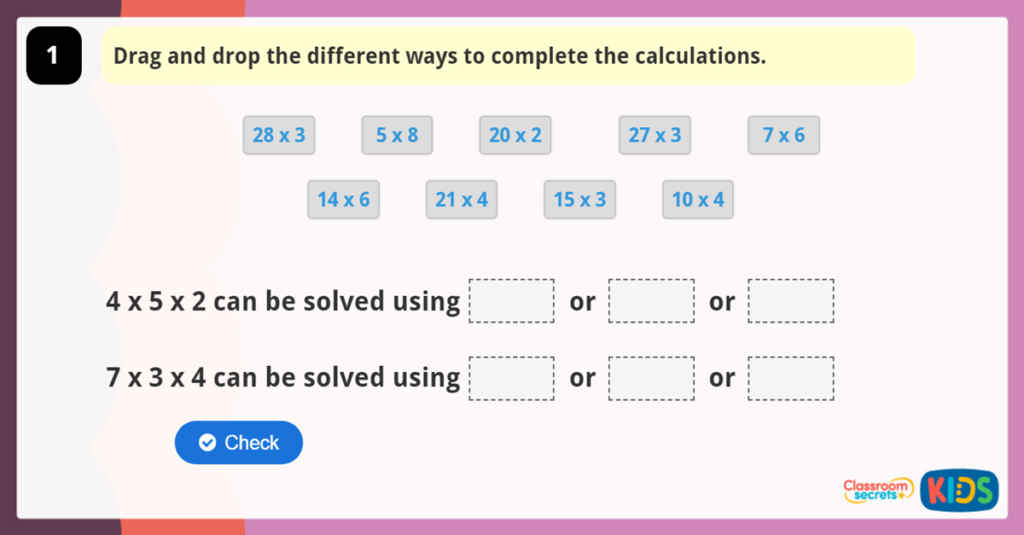 Year 4 Multiply 3 Numbers Online Games