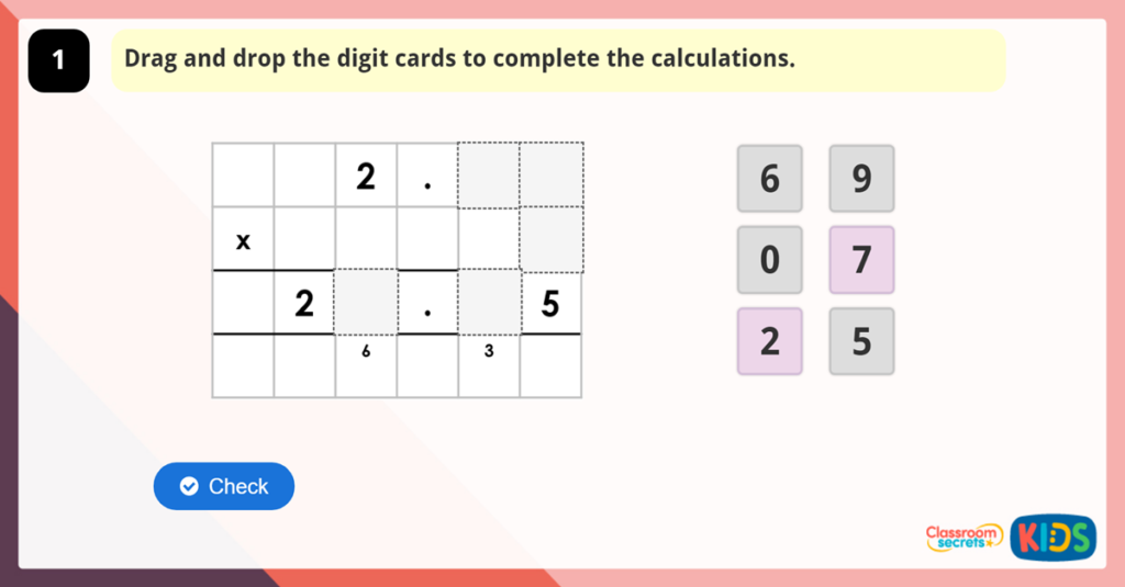 Year 6 Multiplying Decimals and Integers Game