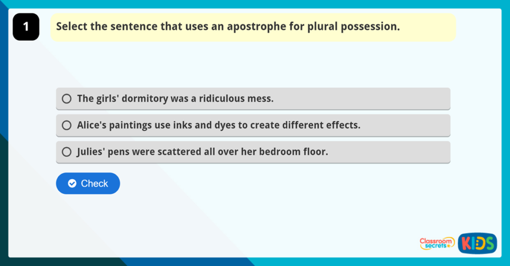 Year 4 Plural Possession Game
