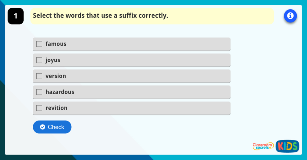 Year 4 Suffixes Game