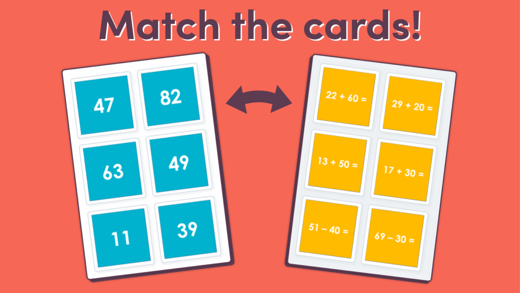 Add and Subtract 10s Matching Game