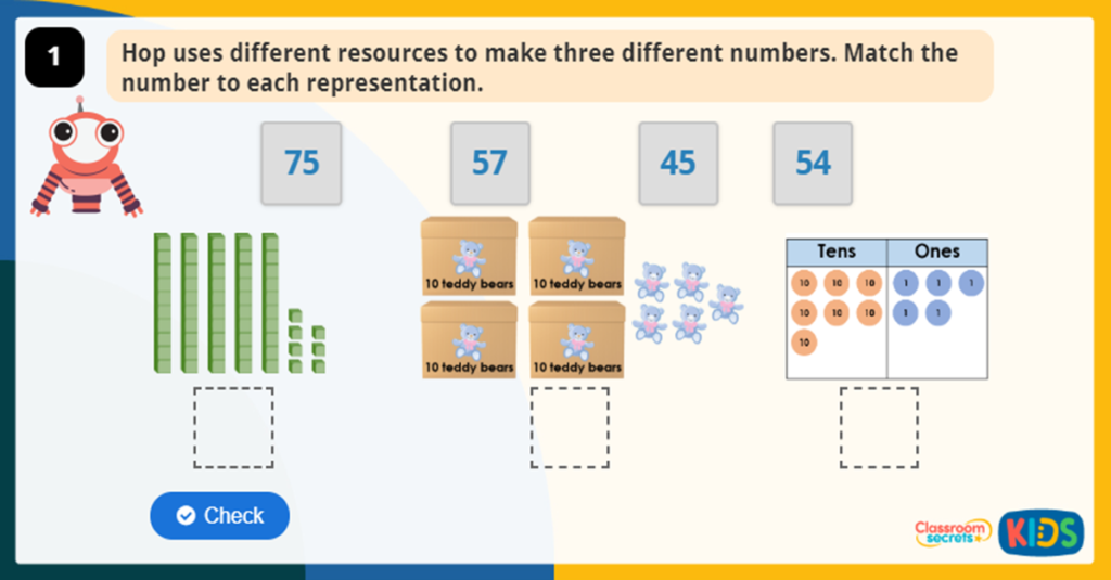 Year 2 Place Value in a 2-Digit Number
