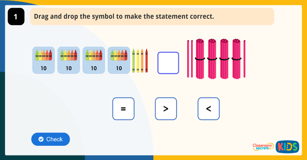 Year 2 Compare Objects Game More Than Less Than Activity