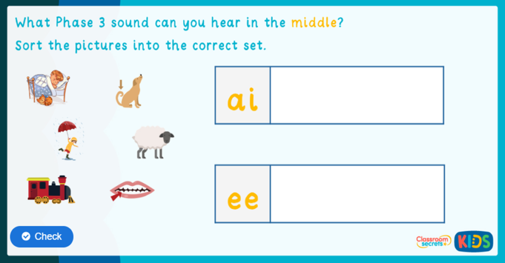 Phonics Phase 3 Identify the Sound Game 4