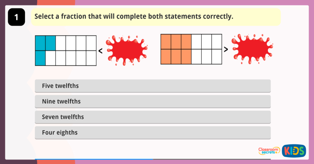 Year 3 Compare Fractions Game