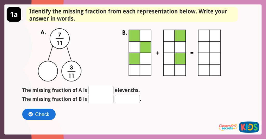 Year 3 Add and Subtract Fractions Reasoning Game