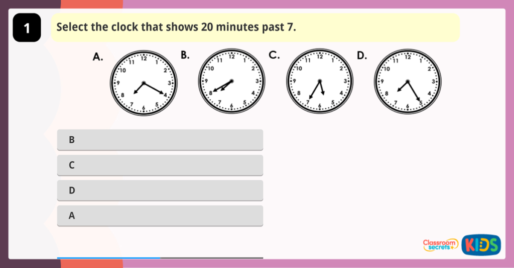 Year 3 Telling the Time to Five Minutes Game