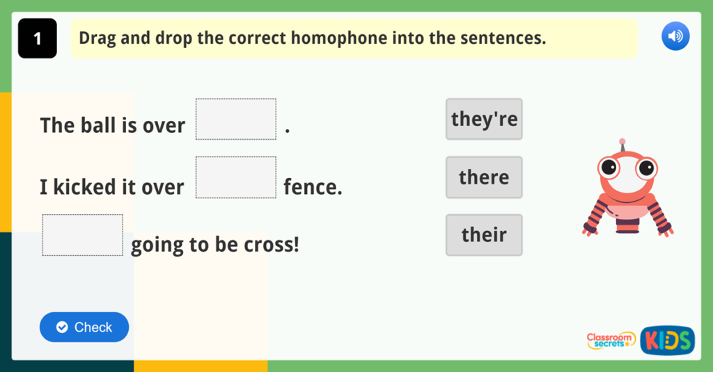 Year 2 Vocabulary Challenge Week 1 Game