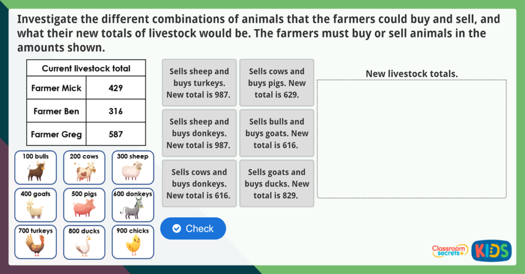 Year 3 Add and Subtract 3-Digit Numbers and Hundreds Maths Challenge