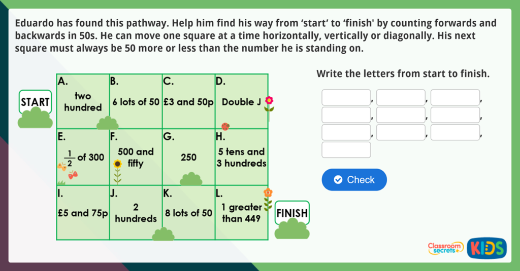 Year 3 Count in Multiples of 50 and 100 Maths Challenge