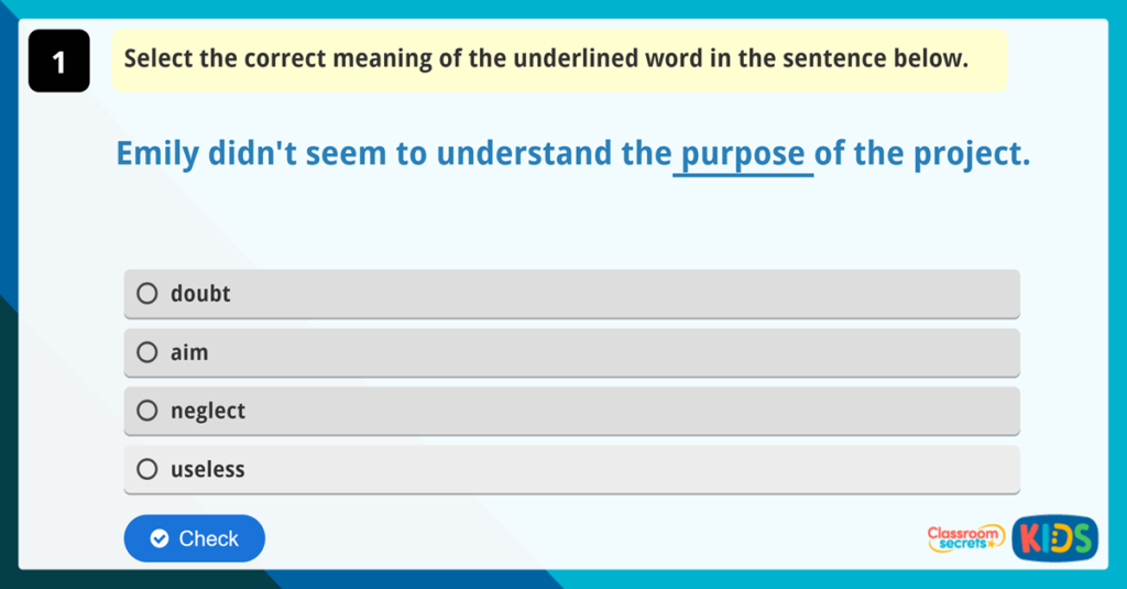 Year 3 Week 3 Vocabulary Challenge Activity