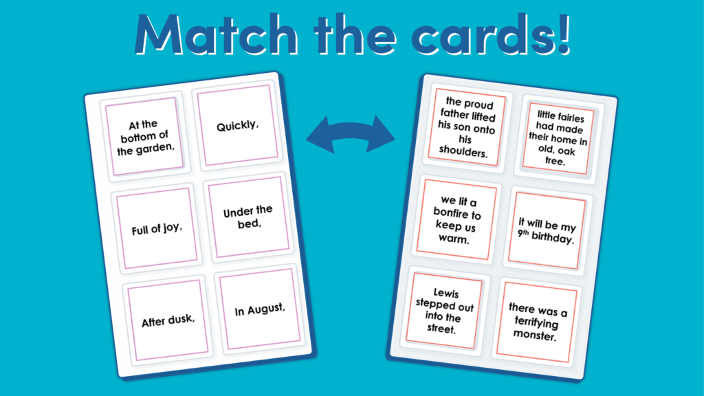 Year 4 Fronted Adverbials Matching Cards