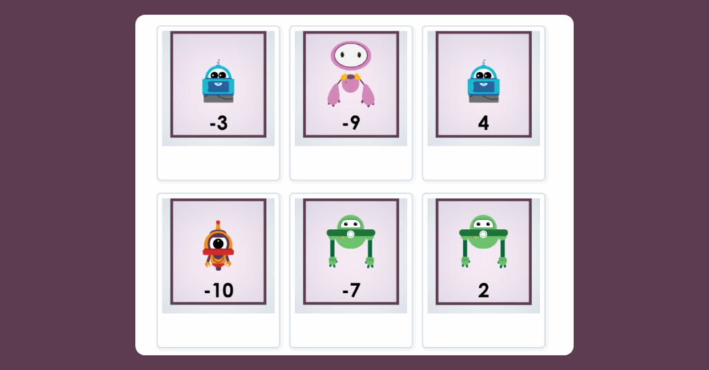 Year 4 Negative Numbers Sequencing Game