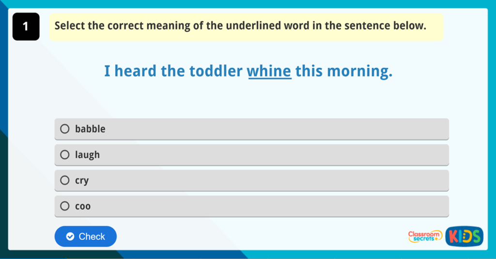 Year 4 Week 3 Vocabulary Challenge Activity
