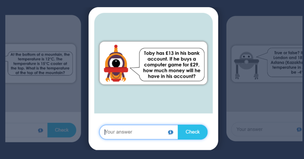 Year 6 Negative Numbers in Context Flash Card Game