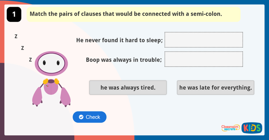 Year 6 Semi-colons Game