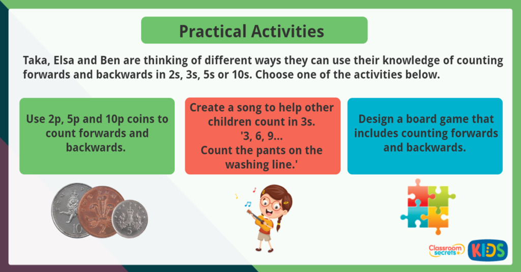 Year 2 Count in 2, 3 and 5 from 0 Practical Activities