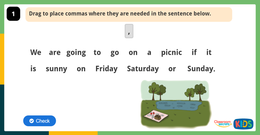 Year 2 Commas Challenge