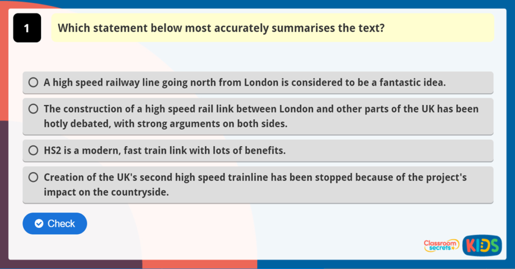 Year 6 Summarising the main events in a paragraph activity