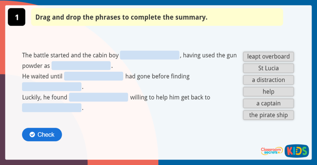 Year 5 Reading Comprehension Challenge Summarising Texts