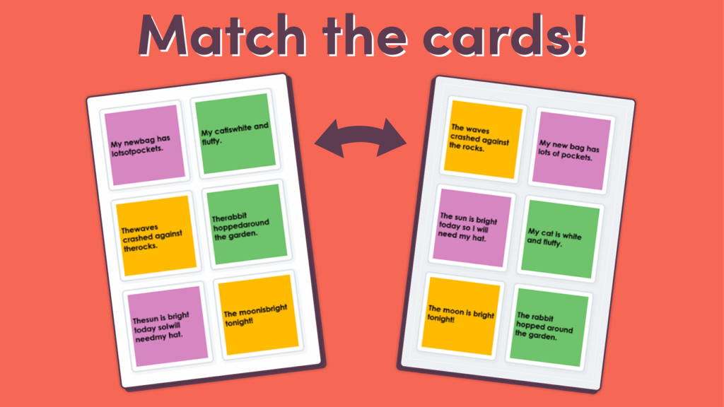 Leaving Spaces Writing Game for Year 1